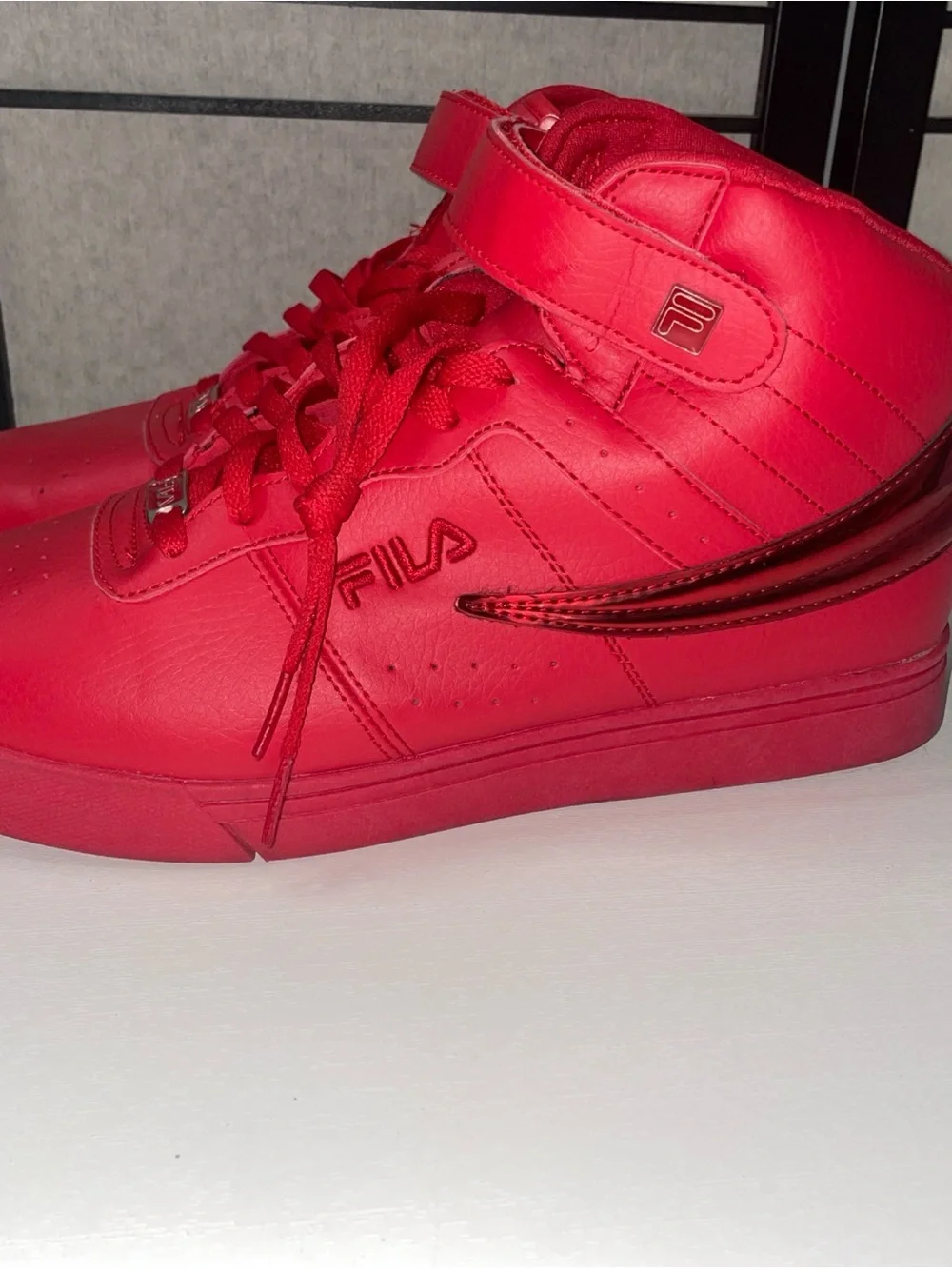 FILA Vulc 13 Chrome All Red High Top Men's Size 10.5 - Like New!